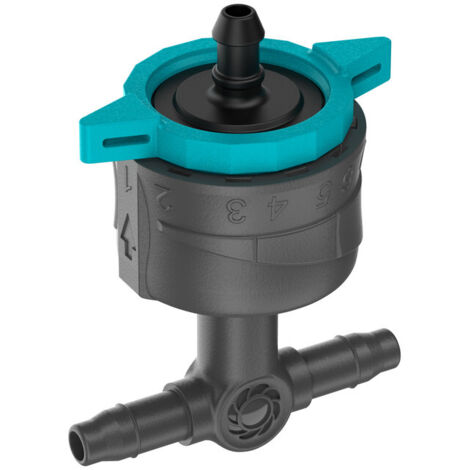 GARDENA Gotero interlineal autocompensante y regulable 1 - 8 l/h para hileras de plantas del sistema de riego por goteo de fácil instalación, blister de 5 unidades (13314-20) (1/5)