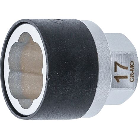 Llave de vaso de perfil en espiral / extractor de tornillos  Entrada hexágono exterior 17 mm  17 mm