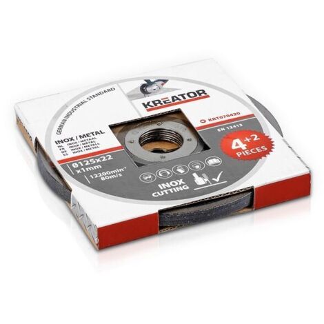 Discos de corte - acero inoxidable - Ø 125 x 1 mm - 6 piezas KREATOR (1/2)