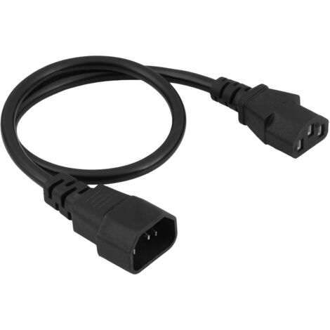 Cable de extensión de alimentación AKYGA AK-PC-14A CCA IEC C13/C14 0,5 m (1/2)