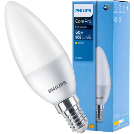 Oliva Bombilla LED Philips 7W 2700K Casquillo E14 CORECAN60G2