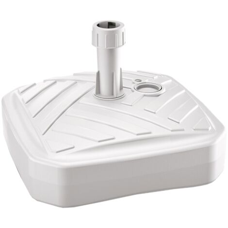 Pie de parasol cuadrado de polietileno ratán blanco rellenable de 12L