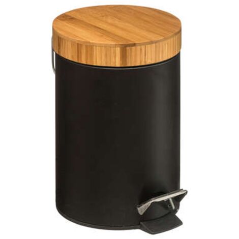 Cubo de basura Natureo 3L negro, natural y elegante