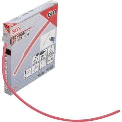 Caja de fundas termorretráctiles rojo Ø 5 mm 6 m
