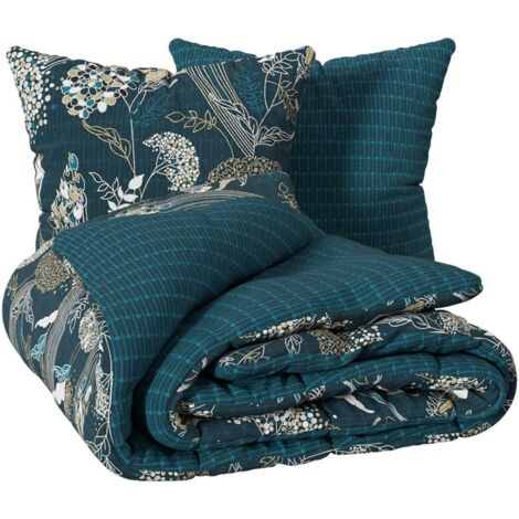 Juego de cama 'Art Déco Paon' de algodón 240 x 220 cm - Atmosphera créateur d'intérieur