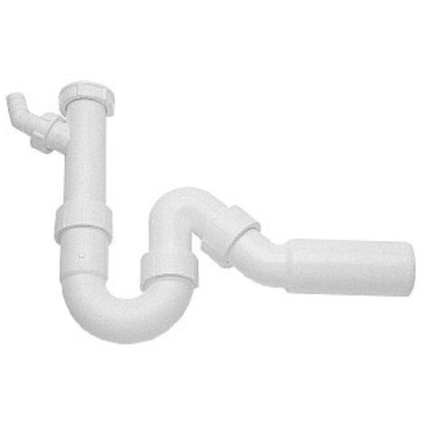 sifón tubular liso para trituradora de 4cm - 137267 - blanco -