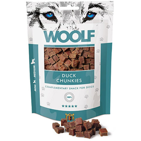 SNACKS WOOLF DADOS DE PATO, Bolsa 100 gr Pack 5 uds