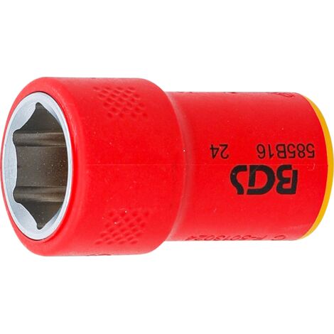 Llave de vaso de inserción VDE hexagonal  entrada 10 mm (3/8")  16 mm (1/4)