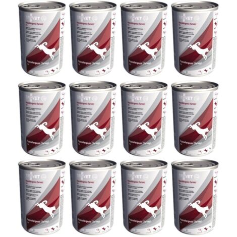 TROVET Hipoalergénico TPD con pavo - comida húmeda para perros - 12 x 400 g