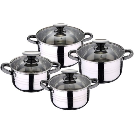 Bateria 8pc acero inoxidable apta para inducción Colección San Ignacio PremiuDINA