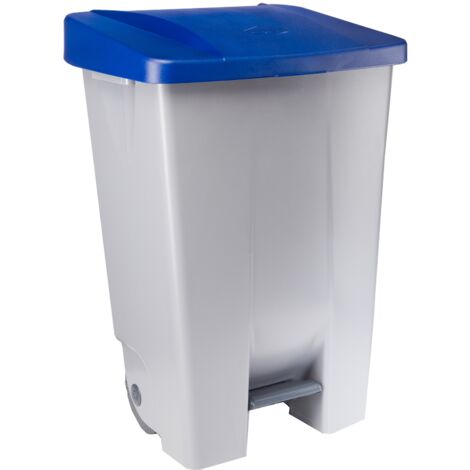 CONTENEDOR SELECTIVO TAPA AZUL PEDAL Y RUEDAS