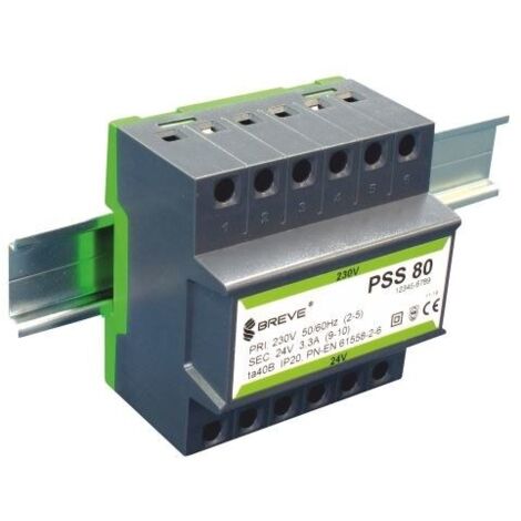 Transformador monofásico PSS 50N 230/24V IP30 para carril DIN TH-35 en carcasa modular