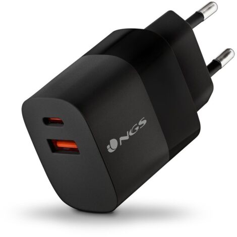 Cargador de Pared NGS Bud/ 1xUSB Tipo-C/ 1xUSB/ 33W (1/2)