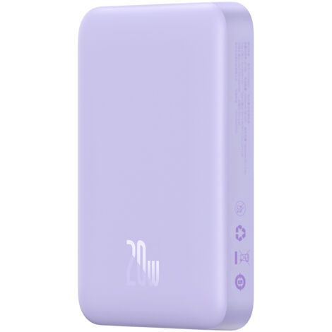 Baseus Magnetic Mini Power Bank de 10000 mAh, USB-C 20 W MagSafe (Morado) (1/5)