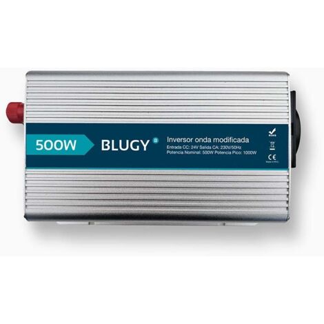 BLUGY Inversor 24V 500W onda modificada, adecuada para cargas lineales y conmutación de equipos electrónicos