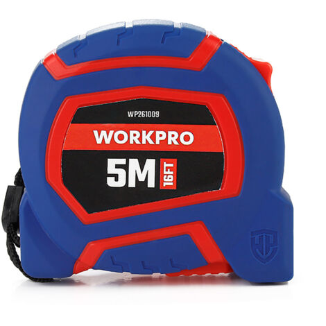Flexómetro 5 metros x 19 mm con Revestimiento de Goma Workpro 21051