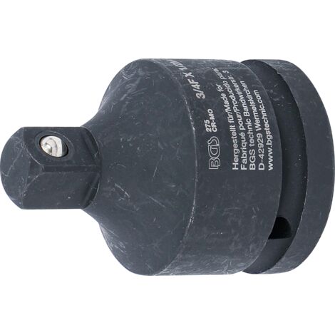 Adaptador de llave de vaso de impacto cuadrado interior 20 mm (3/4") - cuadrado exterior 12,5 mm (1/2")