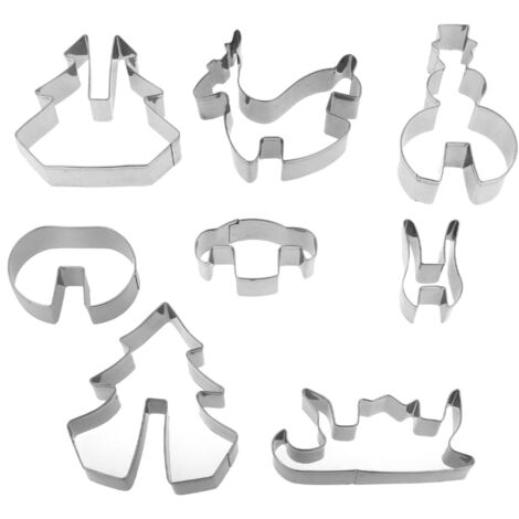 Juego de cortadores de galletas de jengibre 3D, mezcla de formas, 8 piezas, BRUNBESTE BB-3140