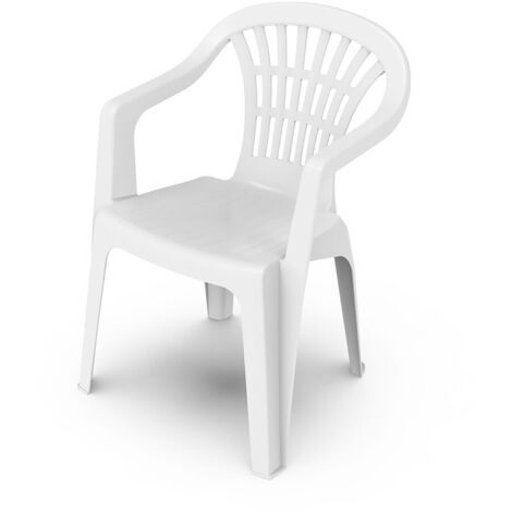 Silla de resina con brazos Lyra blanca Progarden