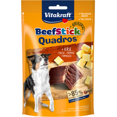 Premio para perros Vitakraft BEEF STICK QUADROS con queso, 70 g