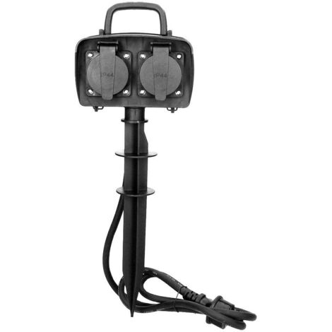 Toma de corriente de jardín 2x2P+Z 2300W IP44 OR-AE-13138 negra (1/4)