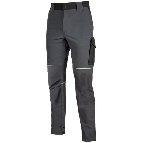 Pantalón De Trabajo U-Power World En Tejido Impermeable U-4 Gris L