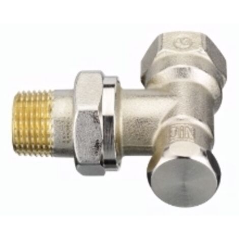 Válvula de retorno angular RLV-S 15 para radiadores con suministro lateral e inferior