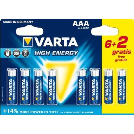 Pila Longlife Power AAA/LR03 6 + 2 Gratuitas - Varta