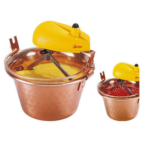 Olla eléctrica de cobre con mezclador automático para polenta y mermeladas, 28 cm