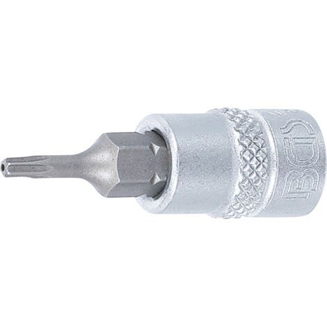 Punta de vaso  entrada 6,3 mm (1/4")  perfil en T (para Torx) con perforación T8 (1/2)