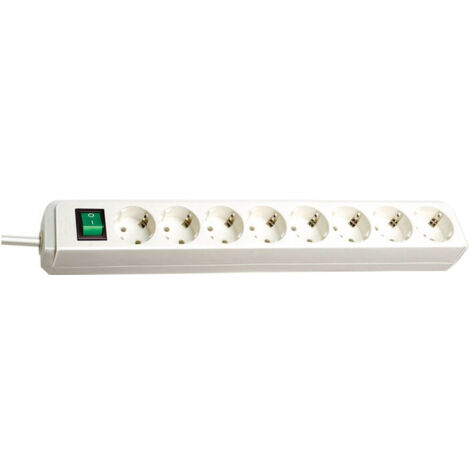 Regleta Eco-Line con interruptor 8 tomas blanco 3m H05VV-F 3G1,5