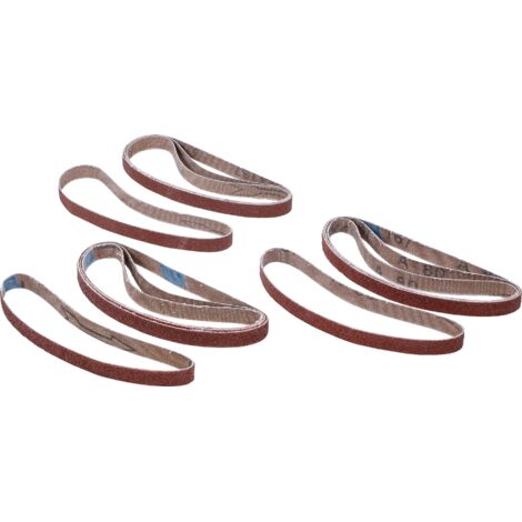 Juego de bandas de lijar  para 8853  10 mm x 330 mm  K 60 - 80 - 120  12 piezas (1/4)
