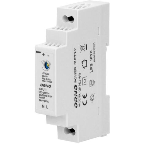 Fuente de alimentación para carril DIN 24 V CC 0,63 A 15 W OR-PSU-1646