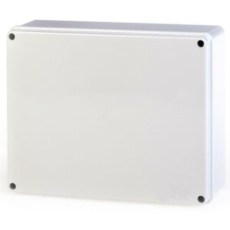 Caja de conexiones scame 240x190 ip56 686,208. las cajas de conexiones están hechas de material termoplástico libre de halógenos, a prueba de golpes y auto-extinguible. el acoplamiento de la cubierta