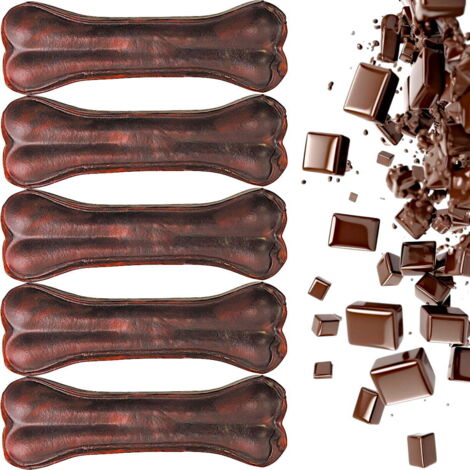Delicias de hueso prensado de chocolate, masticable para perro Woof&Miao 7,5 cm, 5 uds.