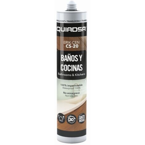 Adhesivo sellador especial baños y cocinas Brik-Cen Cs-20 Quiadsa Brik-Cen Cs-20 Blanco Cr de 280 ml. (1/2)