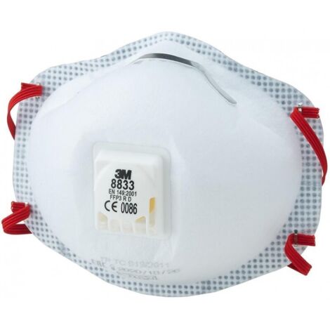 Máscara anti polvo 8833, FFP3 R D (por 10)