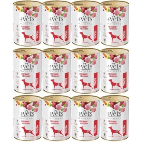 4VETS Natural Renal - alimento húmedo para perros - 12 x 400 g