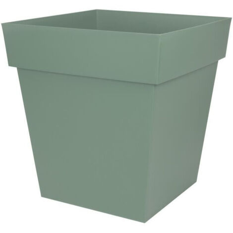EDA PLASTIQUE - Vaso cuadrado Toscano - 50 cm - 87 L - Laurel verde