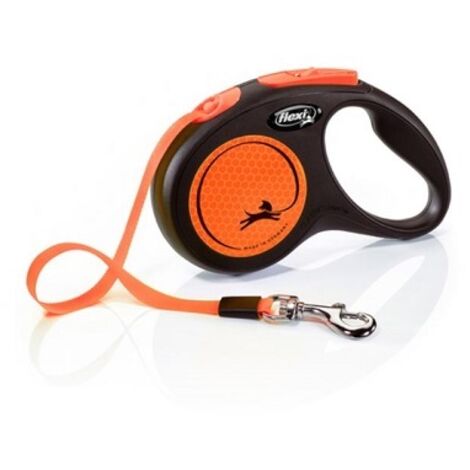 Correa para perros Flexi New Neon S Cinta (5m) Naranja