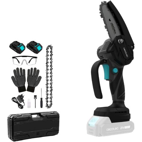 Cecotec Sierra de Podar 4" a Batería 21V MontanaForce 4000 Hand. 400W, Velocidad 25000rpm, Engrasador a Botón, Incluye 2 Bat