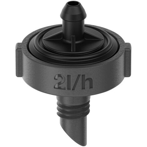 GARDENA Gotero de final de linea, autocompensante 2 l/h para plantas del sistema de riego por goteo de fácil instalación, blister de 15 unidades (13302-26)