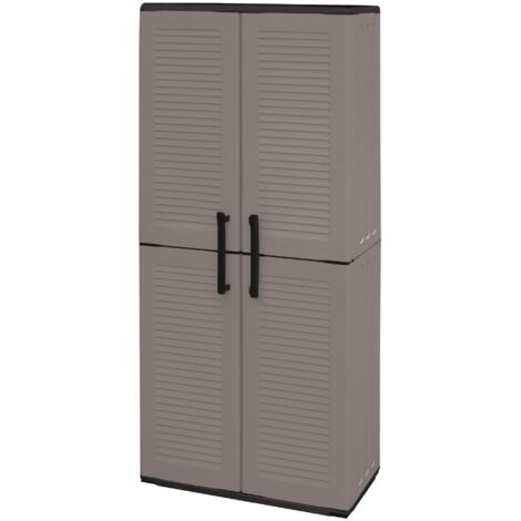 Armario alto línea easy de polipropileno gris oscuro, 68 x 37 x 163 cm