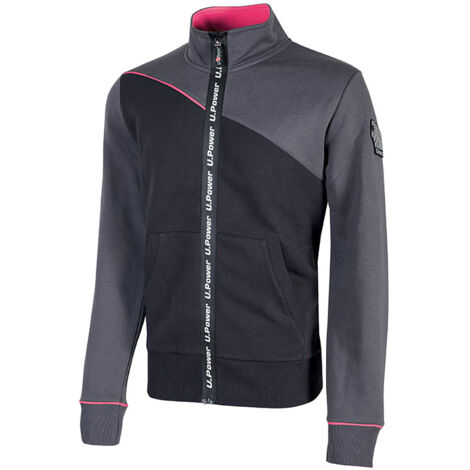 Chaleco de trabajo con cremallera Mujer URANUS - Gris/Rosa XS (1/4)