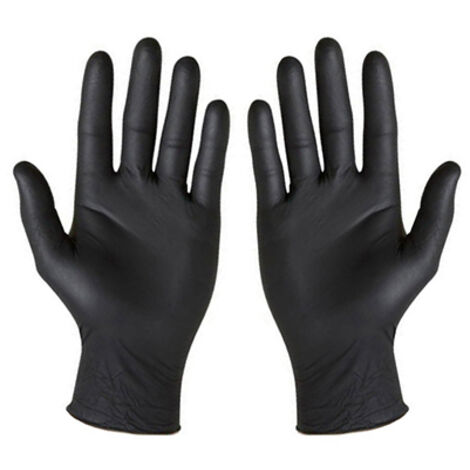 Caja de 100 guantes de nitrilo negro sin polvo (Talla 8) mediana gd23bc (1/2)