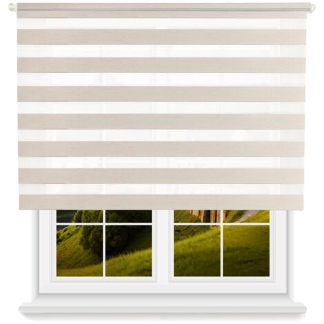 WellHome Estor enrollable noche/dia con cadena PVC, 100x175cm Lino (1/5)