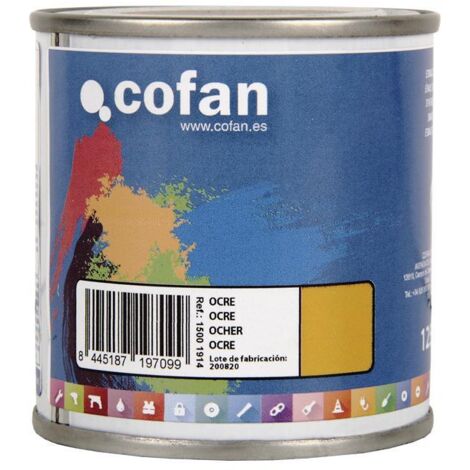 COFAN esmalte sintético (125 ml) ocre , Esmalte sintético al disolvente disponible en una amplia gama de colores y tonalidades fabricado a base de resinas alquídicas. Buena estabil