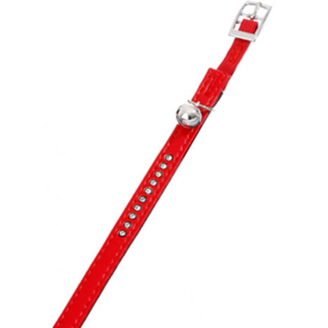 K&F MONTE CARLO COLLAR PIEL ARTIFICIAL GATO , 11MM , 30CM ROJO