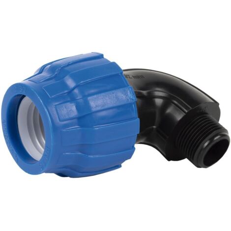COFAN codo 90° rosca macho pp pn16 32 x 3/4   caja 17 unid. , Codo 90° con rosca macho BSP para tuberías de polietileno (PE).Adecuado para trabajar en sistemas de conducción de agu