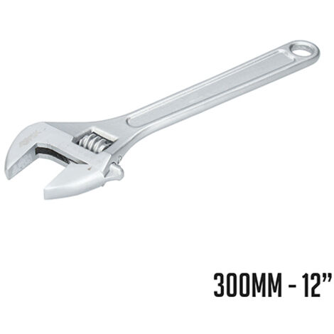 Ferrestock FSKLLA012 llave inglesa de 12", fabricada en acero al carbono con acabado satinado, mordaza milimetrada, 300mm (1/5)